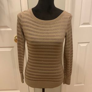 Talbots Italian Merino Wool Blend Sparkle Stripe Crewneck Sweater- Size M
